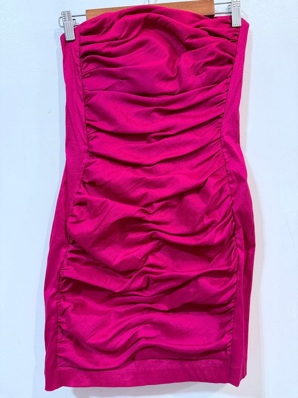 Vintage Jessica McClintock Strapless Ruched Satin Mini Dress Size 8 Y2K